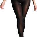 LUCKMEEY Tights for Women Rip-Resistant 40D Black Semi Opaque High Waist Control Top Pantyhose Stocking Under Dress (Black, M-L)