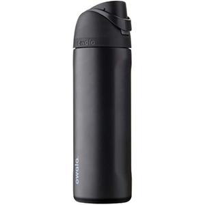 Owala FreeSip Insulated Stainless Steel Water Bottle with Straw, BPAFree Sports Water Bottle, Great for Travel, 24 Oz, Very, Very Dark