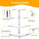YestBuy Cupcake Stand with Yellow Led Lights, 4 Tier Cupcake Stand for 50 Cupcakes, Acrylic Cupcake Tower Stand, Clear Tiered Cupcake Holder for Birthday Cady Bar Décor Weddings, Parties Events