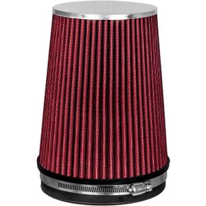 RED 6" 152 mm Inlet Truck Cold Air Cone Replacement Performance Washable Clamp-On Dry Air Filter (8" Tall)