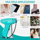 Stitch Gun for Clothes, Tagging Gun for Clothing, Micro Handheld Tag Gun Quick Stitch Sewing Gun, Portable Quick Clothing Fixer Hemming Tool Includes 6 Needles and 1000 Black White Fasteners (Lake Blue)