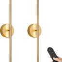 KARTOOSH Battery Operated Wall Sconces, Dimmable Wall Sconces Set of Two, 350Rotate, 3000K LED Gold Wireless Wall Light for Living Room, Bedroom, Hallway, 20.4 Inch (2 Pack)