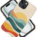 Case Compatible with iPhone 14 Plus, Sunrise Mountain Peak Girl Hybrid 2-Layer Hard Shell + Silicone Protective Case -Scratch-Resistant Shockproof for iPhone 14 Plus