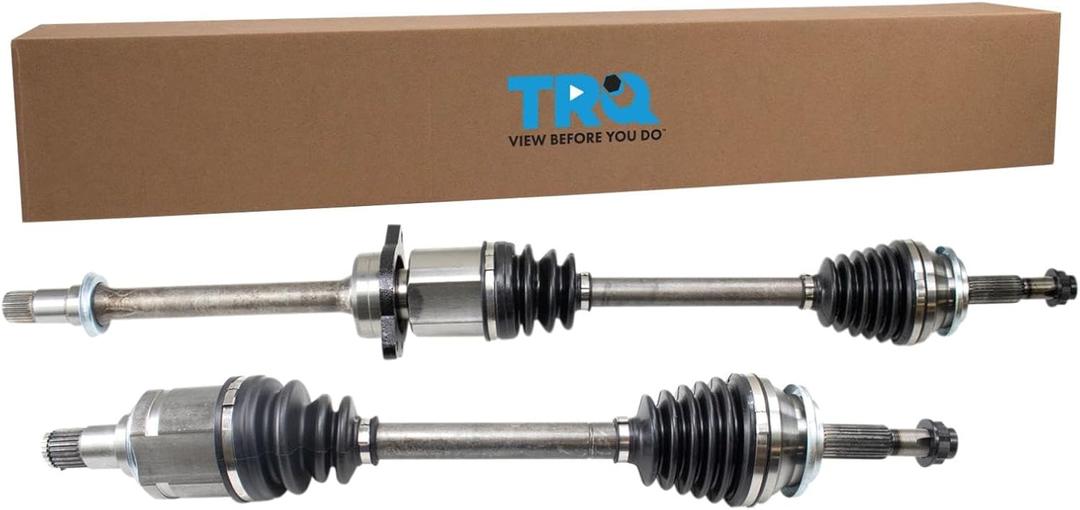 TRQ Front Driver and Passenger Side CV Axle Assembly Set Neoprene Boots Moly Greased Compatible with 2006-2012 Toyota RAV4 L4 2.4L 2.5L FWD