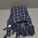 DII Transitional Checked Plaid Woven Throw, 50x60, French Blue