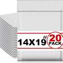 Ireer 20 Pack Extra Large 14 x 19" Bubble Mailers Poly Padded Envelopes Cushioned Mailing Envelopes Bubble Padded Mailers Self Adhesive Waterproof Shipping Bags for Business Christmas Gift Packaging