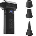 Rechargeable Cordless Electric Air Duster -150000RPM Turbo Jet Blower Gun with Light, Mini Cleaner for PC, Keyboard, Car & Outdoor (A) Black