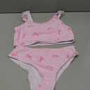 RoseSeek Girl's 2 Piece Striped Bowknot Swimsuit Set Wireless Cute Bathing Suit Summer Beachwear Bikini Sets Pink, Size 11Y