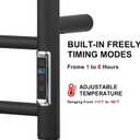 Heated Towel Racks for Bathroom, Wall Mounted Electric Towel Warmer Racks with Timer & Temperature Control, 8 Bar Stainless Steel Towel Heater for Bathroom, Matte Black, Plug-in
