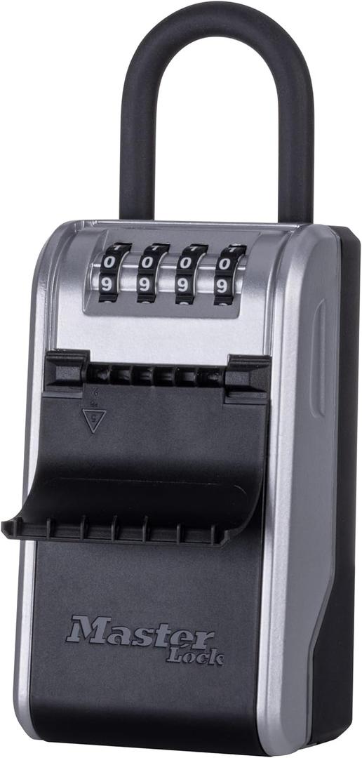 Master Lock High Capacity Key Lockbox, Combination Dial, Removable Shackle (1 Pack, Black)