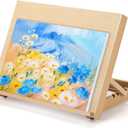 Adjustable Wood Tabletop Easels for Painting and Drawing Supplies - Portable Drafting Table & Art Stand, 5-Position Desk Easel with Smooth Art Board for Studio Sketching (16.5" x 12.5")