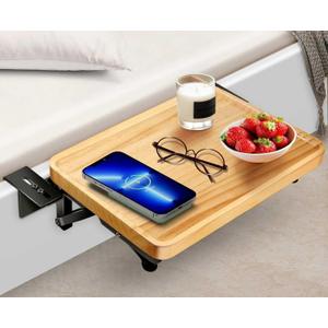 Foldable Bedside Shelf, Bunk Bed Shelf, Bed Side Tray for Bunk Beds in University Dormitories, Simple Nightstand, Wood and Steel