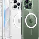 FNTCASE for iPhone 13 Pro Case: Clear Magnetic Phone Cases with Screen Protector Compatible with Magsafe Slim Anti Yellowing Rugged Shockproof Protective Transparent Cell Phone Cover (A-Clear)