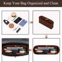 Chispee Zipper Softened Felt Purse Organizer Insert for Baguette, Tote, Longchamp Handbags Small Purse Organizer Insert Lightweight Bag Organizer with Multiple Pockets (Small, Coffee)