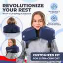 Air Bow Comfortable Travel Pillow - Airplane Pillow for Head, Neck, & Chin Rest, Inflatable & Soft Neck Pillow - Durable Material with Hygienic & Washable Cover, Easy to Inflate & Deflate (Gray)