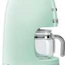 Smeg 50's Retro Style Aesthetic Drip Coffee Machine with 10 Cup Glass Carafe, Auto Start Feature, Keep Warm Plate, and Two Coffee Strength Settings (Pastel Green)