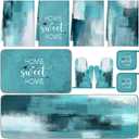 Fourluoo 10 Pcs Teal Turquoise Oven Mitts and Pot Holders Kitchen Decor and Accessories Set Turquoise Kitchen Towels Modern Boho Oven Gloves for Home Decorations Cooking Baking Housewarming Gifts