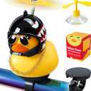 EMPATHECH Rubber Duck Bike Decorations Stable Clamp Mount Cute Duck Bike Bell Two Helmet Propeller Bike Accessories e Scooter Accessories Motorcycle Accessories Cycling Gifts Black Shark