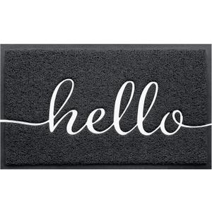 Door Mat (36"x24",Black) Welcome Mat Low Profile Front Doormat Indoor Outdoor Door Non Slip Rugs for Entryway, Patio, High Traffic Areas