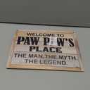 Grandpa Gifts, Welcome To Grandpa's Place Sign Gift, Rustic Hanging Wood Plaque Sign, Farmhouse Garage Decor, Grandpa Workshop Door Hanger, Home Wall Decor, Father's Day Gift for Grandpa Dad