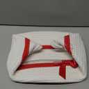 Valentine Woven Gift Basket Empty with Ribbons Bow Tie and Bag, Valentine's Day Empty Decorative Chest Box, Woven Rope Storage with Handles Home Decor(14 x 10 x 5.5 Inch,White Red)