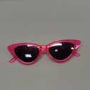 livho Retro Vintage Narrow Cat Eye Sunglasses for Women Clout Goggles Plastic Frame (Barbie Powder)