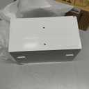 Modern Toilet Paper Holder with Storage Drawers - Toilet Paper and Wipes Holder for Bathroom - Aluminum TP Holder with Shelf and Drawers - Adhesive or Wall Screw Mounting - Withe/White Knobs