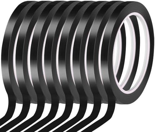 WSPER 8 Rolls Chart Tape 6mm 1/4" Whiteboard Tape Self-Adhesive Vinyl Tape for Pinstripe Dry Erase Board Tapes Lines
