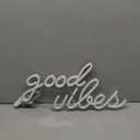 DECANIT Good Vibes Neon Sign for Wall DecorPowered by USB Neon Light for Bedroom Decor, Warm White Color,16.1"x 8.3"x 0.6"