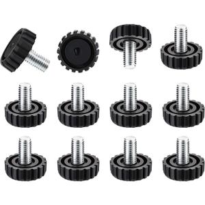 30 Packs M8 Screw on Furniture Glide Leveling Foot Adjustable Diameter Home Black Metal Table Desk Glide Leg Leveler Leveling Foot Adjuster