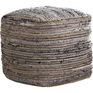 Signature Design by Ashley Absalom Hemp Pouf, 16 x 16 Inches, Multicolored
