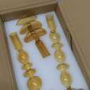 Hewory Glass Candlestick Holders: Light Amber Glass Taper Candle Holders Set of 3 Vintage Candle Stick Candle Holder, Colorful Glass Candle Holder for Table Centerpiece Wedding Dinner Party Home Decor