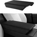 BASENOR Upgraded Center Console Cover for 2024 2025 Tesla Model 3 Highland 2025 2026 Tesla Model Y Refresh (Juniper) Non-Slip TPU Armrest Cover [No Logo] Arm Rest Protector Accessories Black
