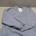 Womens Sweater Crewneck Long Sleeve Pullover Sweater Knit Sweater with  Exposed Contrast Seam , Light Blue, Size M