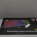 Wireless Keyboard and Mouse Combo, RGB Backlit, Rechargeable & Light Up Letters, Full-Size, Ergonomic Tilt Angle, Sleep Mode, 2.4GHz Quiet Keyboard Mouse for Mac, Windows, Laptop, PC, Trueque (Purple)