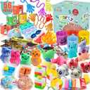56 Pcs Party Favors Toys for Kids 4-8 8-12 3-5, Treasure Chest Box Toys Classroom Carnival Prizes Small Bulk Pop Fidget Toys Pack Pinata Stuffers Birthday Gifts Goodie Goody Candy Bags Fillers