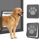 Dog Door for Screen Doors, Large Dog Opening for Sliding Doors, Inner Flap 12"14" Lockable Magnetic with Automatic Close, Sturdy ABS Pet Doorway for Small to Large Dogs, Black L