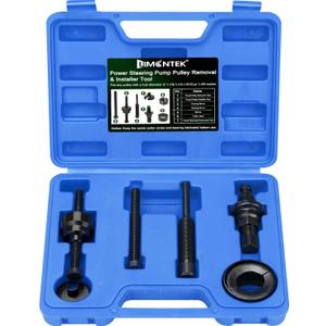 Power Steering Pulley Puller Installer Tool Set, Power Steering Pump Pulley Removal Tool Compatible with Ford, GM, VW and Chrysler Vehicles (blue)