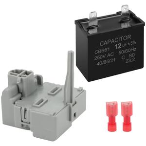 Funmit 2319792 W10197428 W10189190 TSD2 Refrigerator Start Device Relay Combination W10662129 Refrigerator Compressor Run Capacitor Compatible with Whirlpool Kenmore electrolux Refrigerator