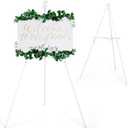 VISWIN Upgraded 63" Wooden Easel Stand for Sign, Tripod Easel for Wedding Sign Stand, Welcome Board, Poster, Picture, Canvas Art Easel Floor with Tray for Display & Painting - White (1 PCS)