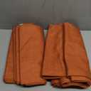 100% Blackout Shield Linen Blackout Curtains for Bedroom 96 Inches Long, Back Tab/Rod Pocket Living Room Drapes, Thermal Insulated Blackout Curtains 2 Panels Set, 50" W x 96" L, Burnt Orange