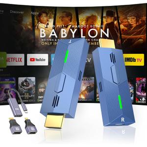 Wireless HDMI Transmitter and Receiver 4k, 328Ft/100M Wireless HDMI Extender for Seamless High-Definition Streaming from Laptop/PC/TV Box to Monitor/TV/Projector, 4K Decoding 1080P Out