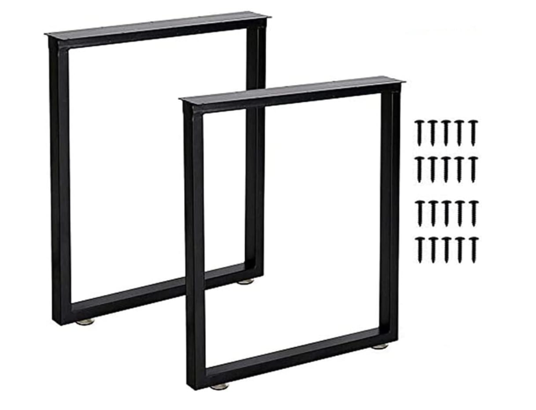 Metal Table Legs 28 Inch Heavy Duty Metal Desk Legs Set of 2 28” Height 24” Wide Industrial Black Table Legs,Modern Furniture Legs