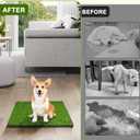 Dog Grass Pad with Tray, 23''X17'' Small Artificial Turf Grass Potty, Reusable Puppy Pee Pads for Dogs, Portable Dog Litter Box for Indoor/Outdoor Potty Training Toilet