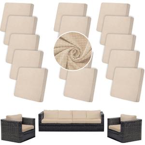 14PCS Patio Cushion Covers,Patio Furniture Couch Seat Slipcovers