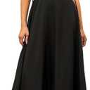 GLNEGE Women's Summer Spaghetti Strap Maxi Wedding Guest Dress Smocked Ruffle Tea Party Dresses Flowy A Line Sundress S