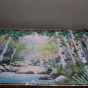 Pogusmavi Tree of Life Wall Art for Living Room, Forest Canvas Landscape Wall Art, Green Farmhouse Decor, Framed Artwork for Bedroom and Living Room, Canvas Pictures for Wall Decor 24x48IN