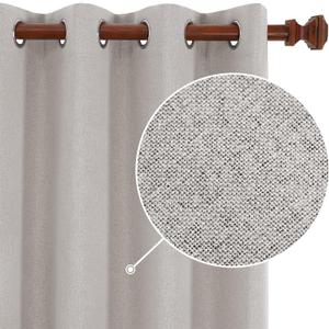 Deconovo Total Blackout Curtains Linen Curtains Room Darkening Curtains with Grommets for Bedroom Living Room Kids Room, 2 PanelsNatural52Wx63L Inch