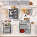 GRANNY SAYS 3-Shelf Hanging Closet Organizer and Storage, Collapsible Hanging Closet Shelves, Hanging Organizer for Closet & RV, Gray, 29 " H X 12" W X 12" D, 1-Pack
