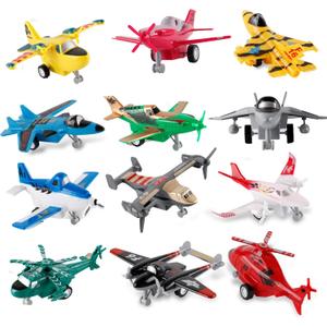 Pull-Back Airplane Toy Boys Plane Playset for Toddlers 3-5 Variety Pack of Helicopters Stealth Bombers Fighter Jets Aircraft Planes for Kids Toddlers Great Party Favors for Kids